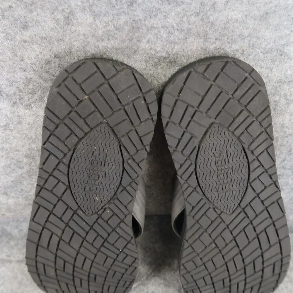 Flojos Shoes Mens 8 Sandal Flip Flop Slip On Memory Foam Comfort Surf Gray Black